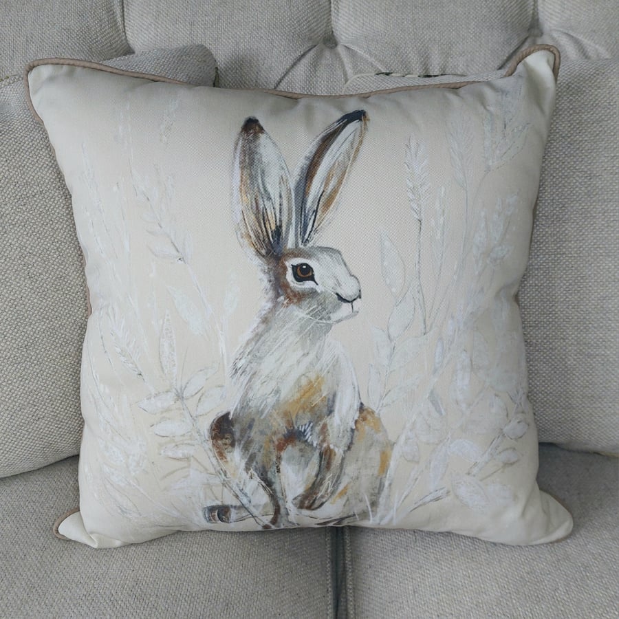 Hare Cushion Wildlife Handmade