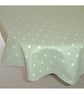 Round Tablecloth 48" Green and White Polka Dot