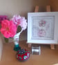 Wire Pink Flower in a Round Vase. Pink Silver Gold Copper White Artwork. - Image 3