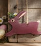 Air Dry Clay Leaping Hare Rabbit Ornament Rustic Handcrafted  - Image 1