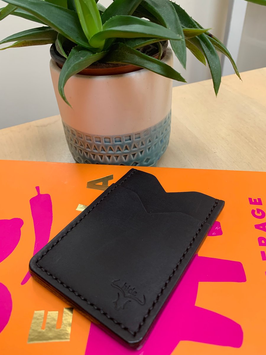 Leather card holder card wallet in black