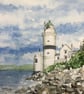 Cloch lighthouse, Scotland original watercolour painting 
