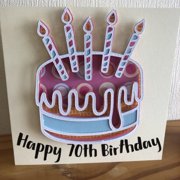 Birthday Cake Card - Layered design - can be personalised