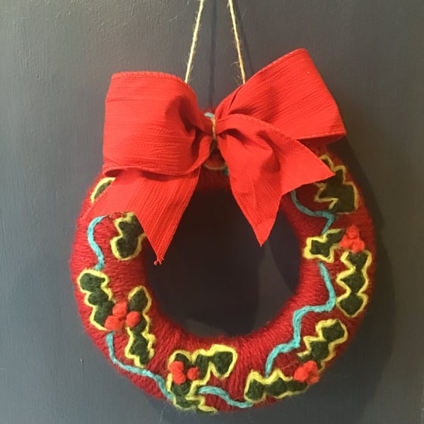 Vibrant wool wreath