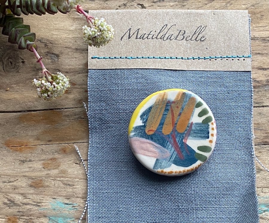 Handmade Ceramic Artisan Brooch