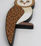 Barn owl door topper, hand painted wooden bird wall art, forest theme decor. - Image 8