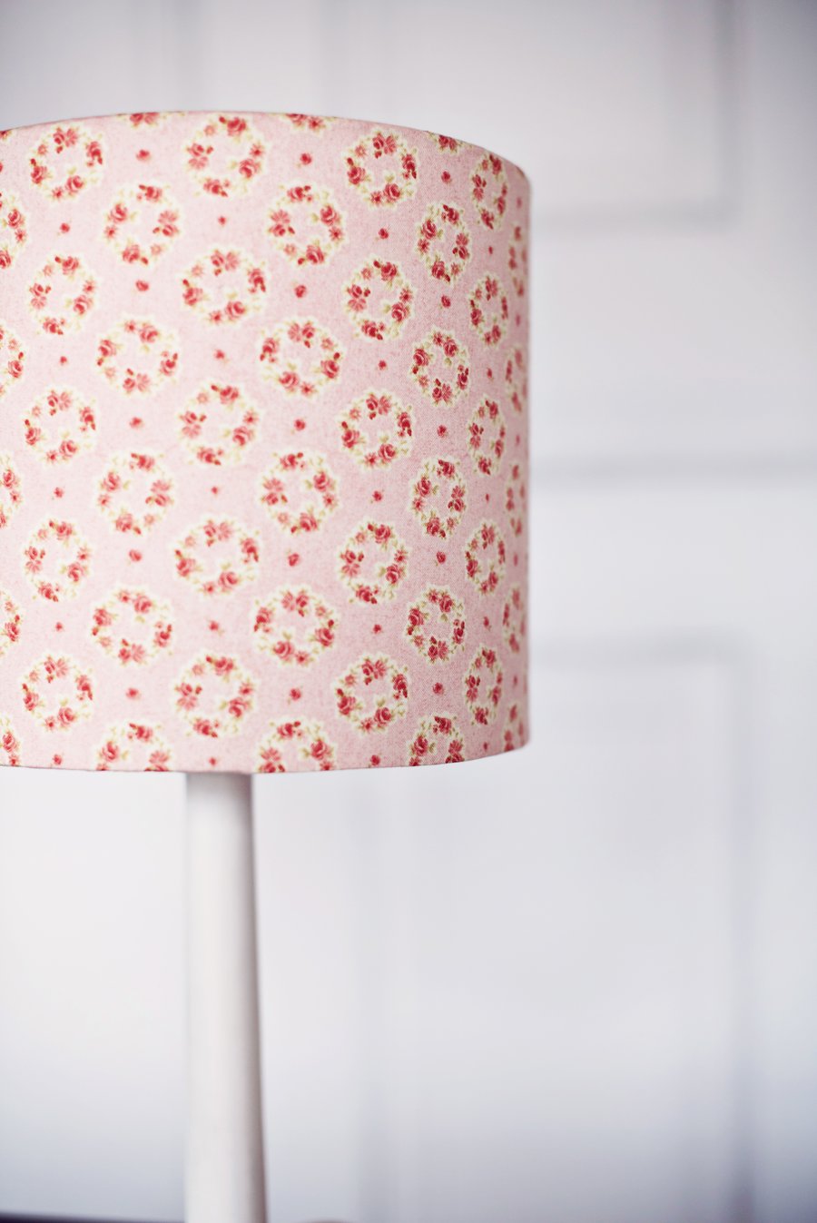  25 cm pink wreath lampshade, pink and grey lampshade