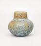 Vase, wheel thrown, porcelain, crystalline glaze in shades of green and cream 