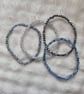 4 Stretch faceted glass bead bracelets - Image 3