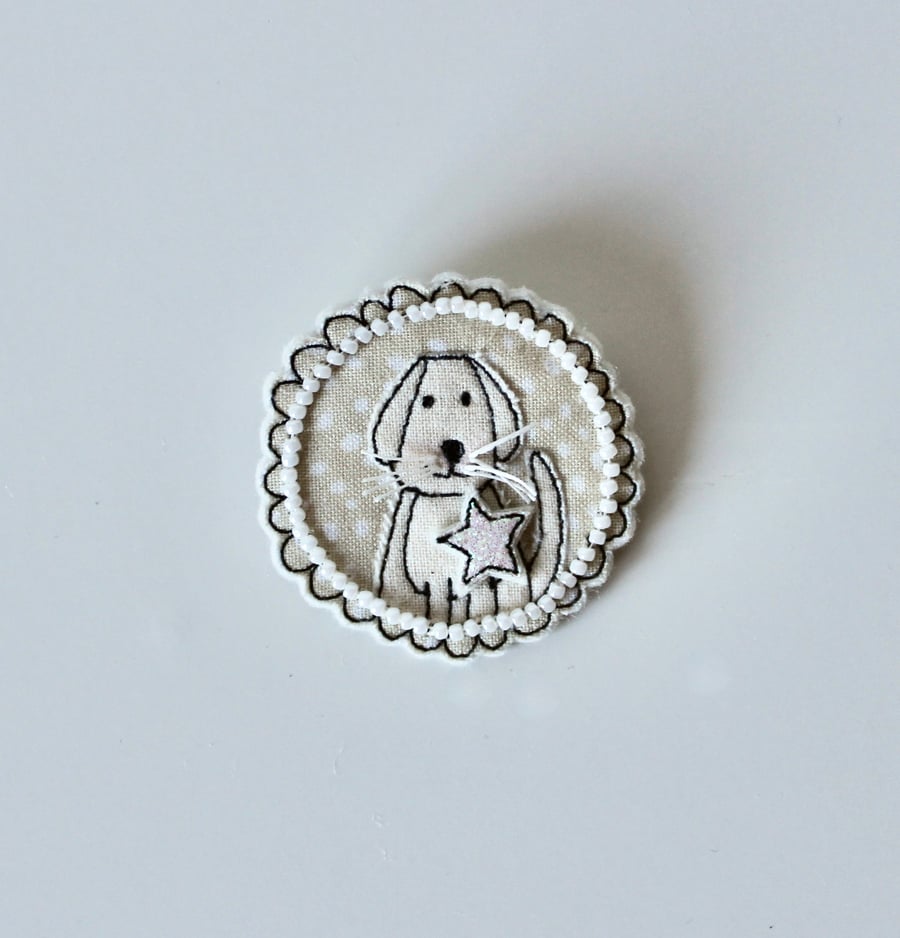 'Doggy 5' - Handmade Brooch