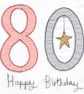 Stripey 80th birthday card - Image 1
