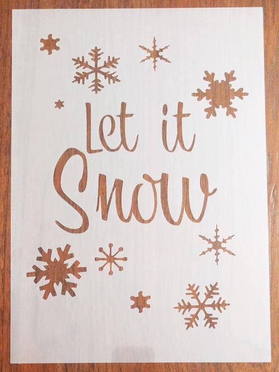 Let it Snow Stencil Reusable PP Sheet for Arts & Crafts, DIY