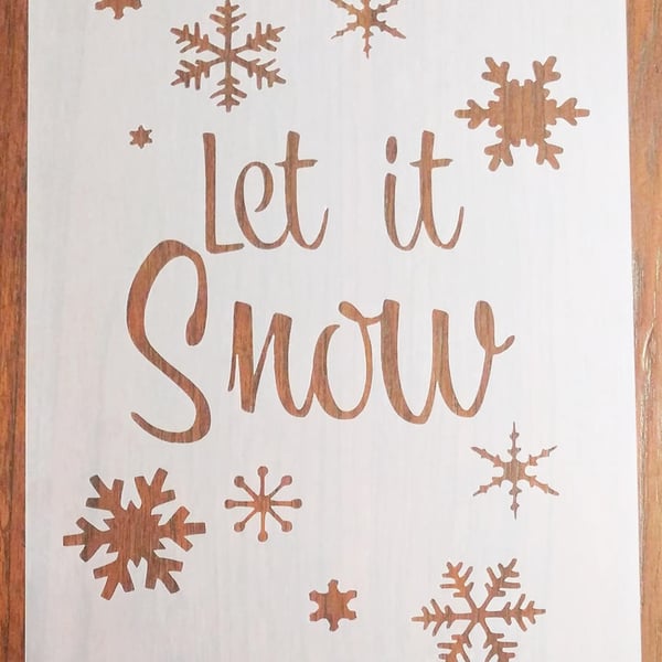 Let it Snow Stencil Reusable PP Sheet for Arts & Crafts, DIY