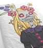 freemotion embroidered spring floral lady zombie A6 sketchbook notebook - Image 5
