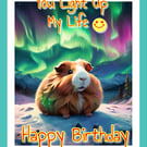 Happy Birthday You Light Up My Life Guinea Pig Card 