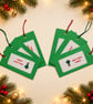 Six Large Handmade Cross-Stitch Gift Tags – Merry Christmas and Tree - Image 1