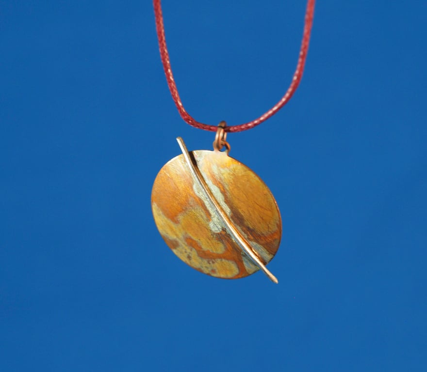 Stormy Planet Copper Circular Pendant