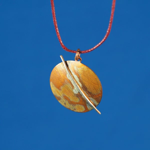 Stormy Planet Copper Circular Pendant