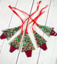 Fused glass hanging Christmas trees 