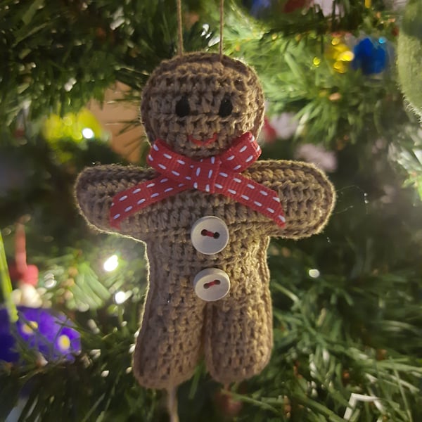  Crocheted Gingerbread Man Christmas Decoration