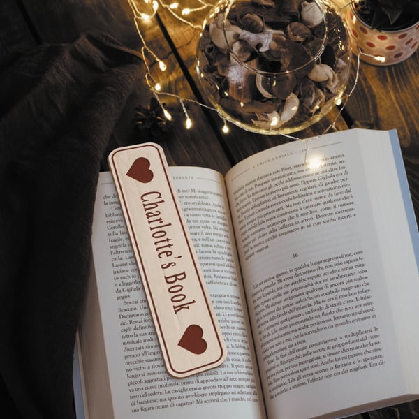 Personalised Bookmark - Custom Message Bookmark Gift, Unique Wooden Book Gift 