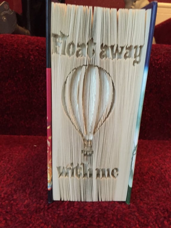 Float away with me Hot Air Balloon CUT & FOLD Book Folding Pattern - EMAILED PDF