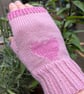 Pink Fingerless Gloves with Heart Design - Image 2