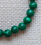 Ladies Green Malachite Elastic Bead Bracelet - Image 3