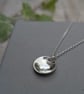 Sterling Silver Honeycomb Pattern Disc Necklace - JBJ2074