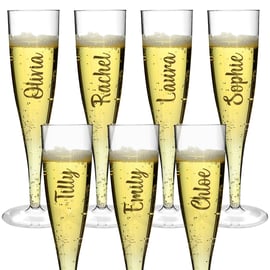 VINYL NAME DECAL - For Champagne glasses, Wedding labels, Wine Glasses