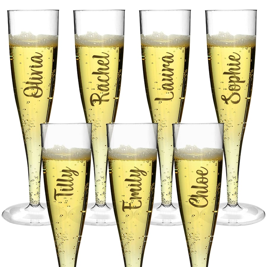 VINYL NAME DECAL - For Champagne glasses, Wedding labels, Wine Glasses