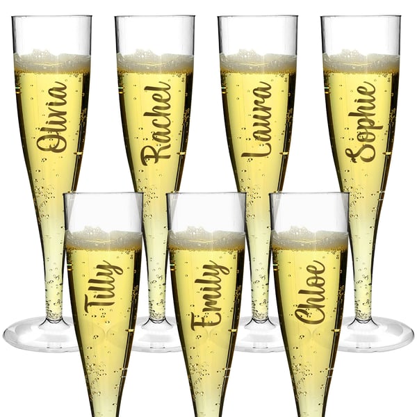 VINYL NAME DECAL - For Champagne glasses, Wedding labels, Wine Glasses