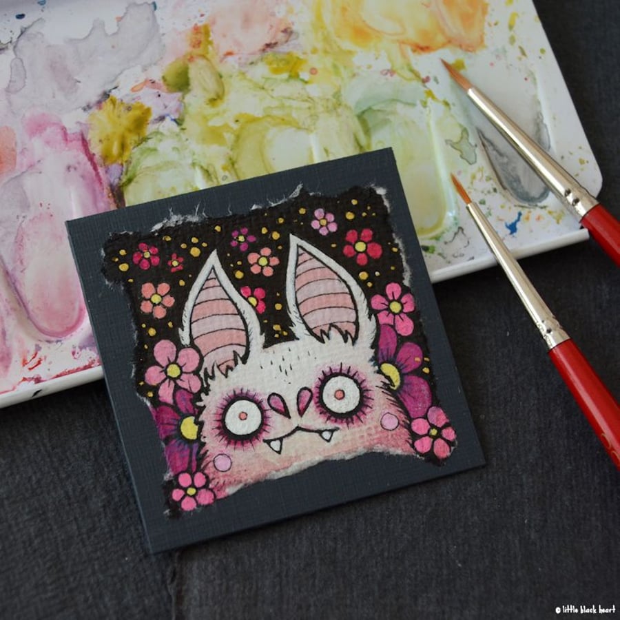 spring blossom bat - original twinchie illustration