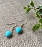 Turquoise Heart Earrings, with Swarovski crystal - Image 1