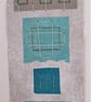 Colourful Combinations Grey Turquoise Handstitched Geometric Art Pictures - Image 3
