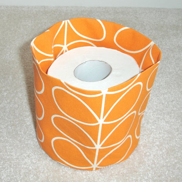 Toilet Roll Holder Loo Roll Storage Basket Bathroom Kitchen Orange Shampoo Tidy