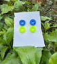 Double Blue and Neon Hoop Earrings - Image 8