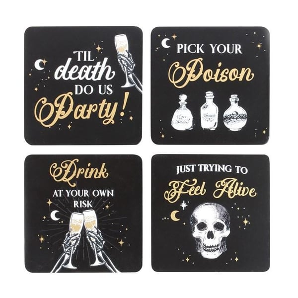 Til Death Do Us Party Set Of 4 Coasters Wedding Gift Friend