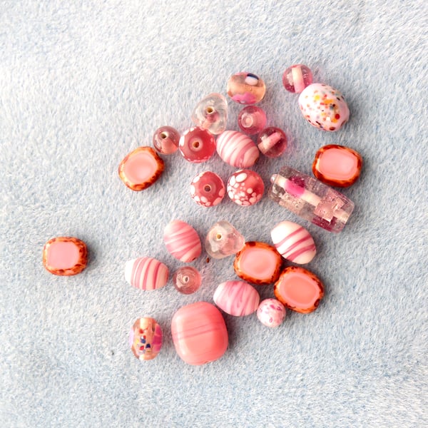 Mid pink bead assortment