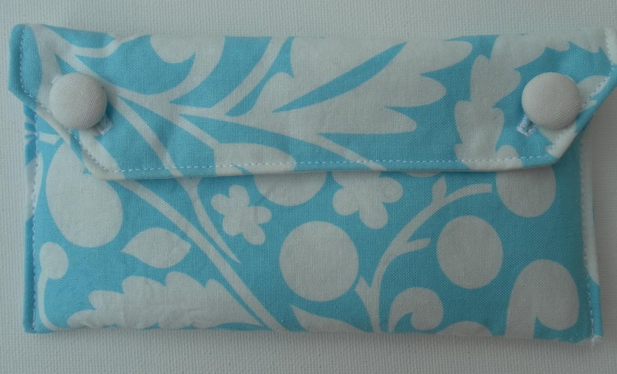 Turquoise and White Glasses Case, Two Buttons