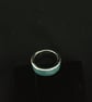 Simple Silver and Aqua Band Ring - Image 6