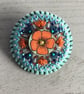 Hand Embroidered Orange Blossom Brooch  - Image 1