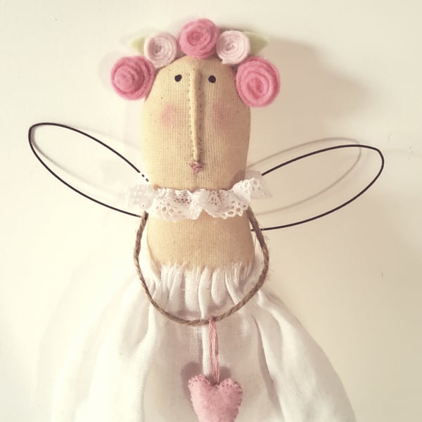 Mothers day , Anniversary  Angel of Love primitive cloth doll