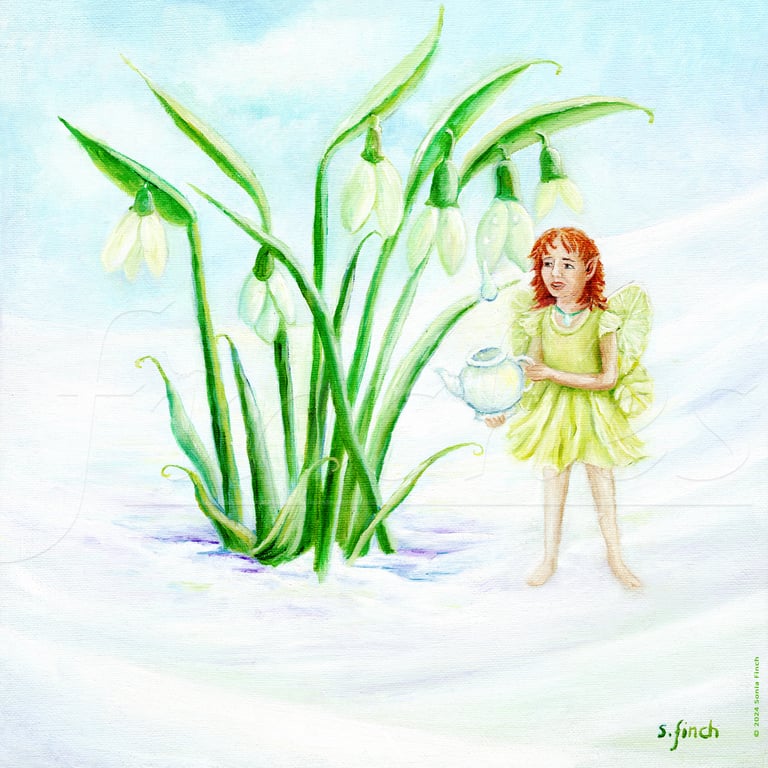 Winter Snowdrop Fairy Magic - Limited Edition Giclée Print