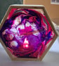 Handmade epoxy resin and wood lightbox. Pink and purple