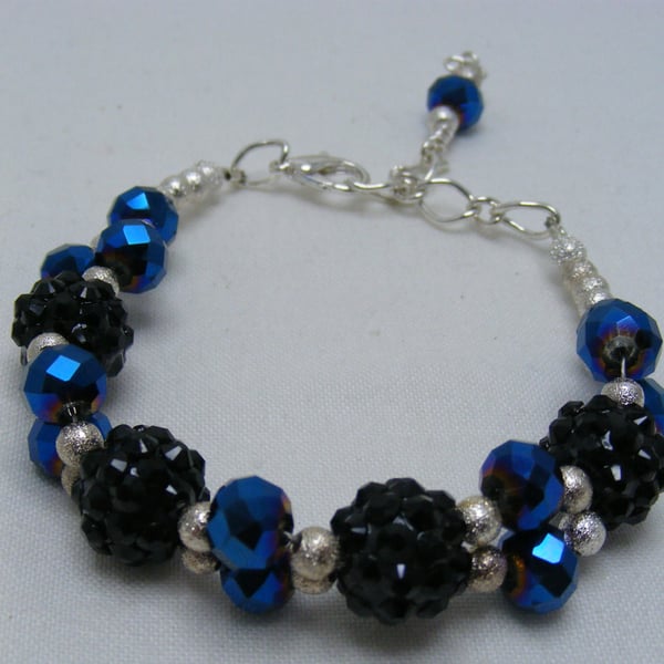 Pave Bead and Crystal Bracelet.