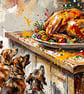 Dogs & Christmas Turkey – Premium Festive Greeting Card - Image 2