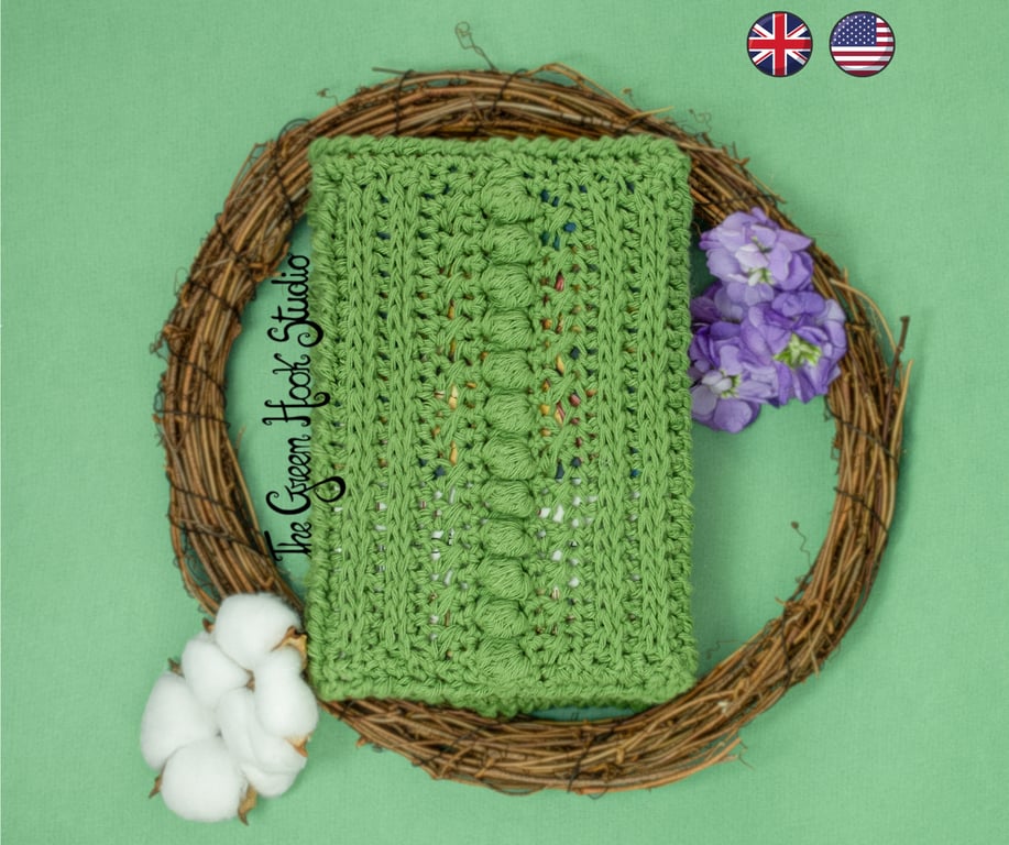 Crochet Pattern - Laura Book Cover, Eco-Friendly PDF Pattern, US & UK Terms