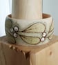 Pyrography mistletoe wooden bangle  - Image 1