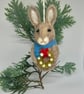 Needle Felted Rabbit Christmas Decoration Handmade Hanging Ornament - Image 2